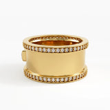 Cigar Wedding Band, solid gold ring, view 4 | DiaFifth