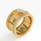 Cigar Wedding Band, solid gold ring, view 5 | DiaFifth