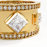 Cigar Wedding Band, solid gold ring, view 2 | DiaFifth