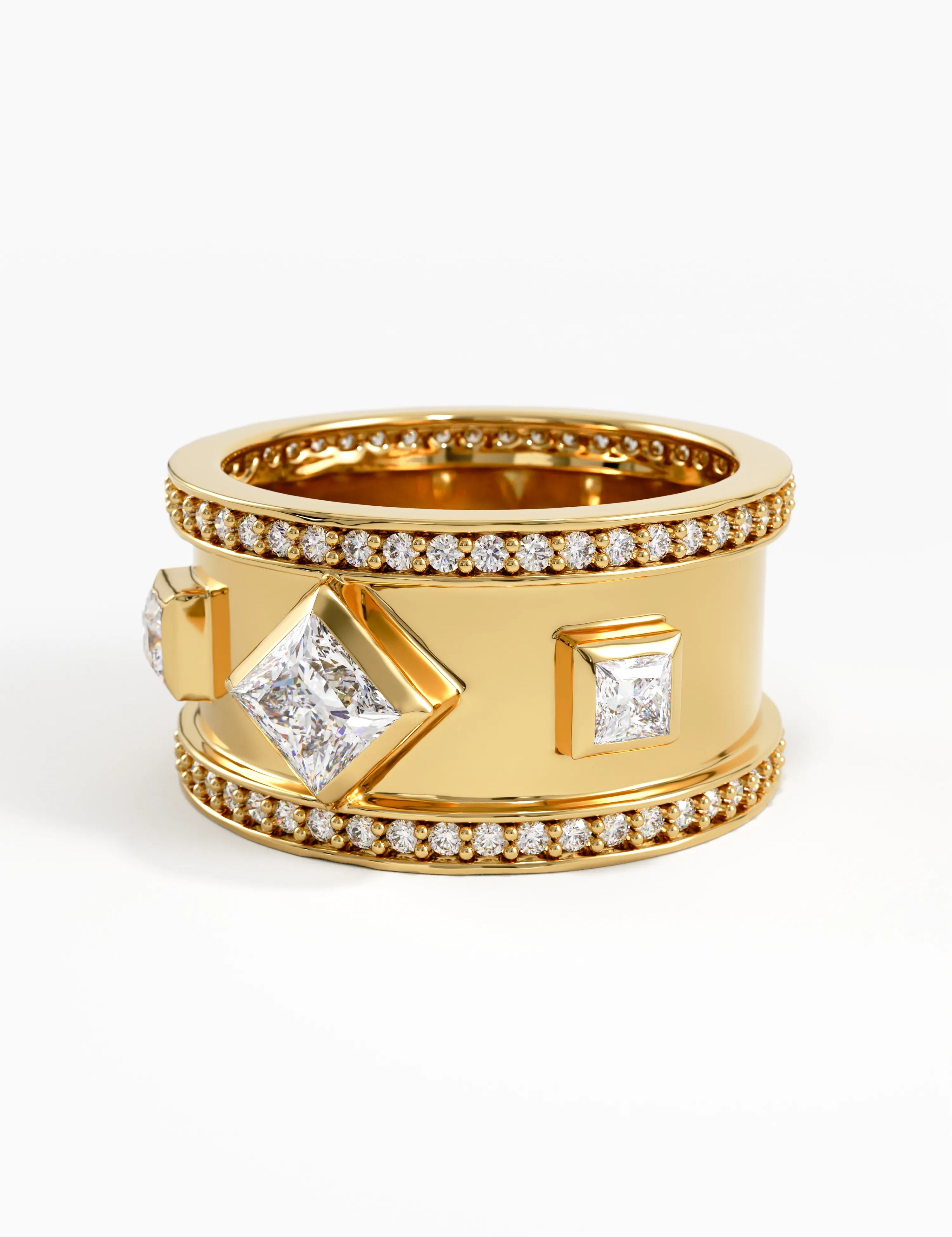 Cigar Wedding Band, solid gold ring, view 8 | DiaFifth