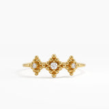 Lab Diamond Trio Ring, solid gold ring | DiaFifth