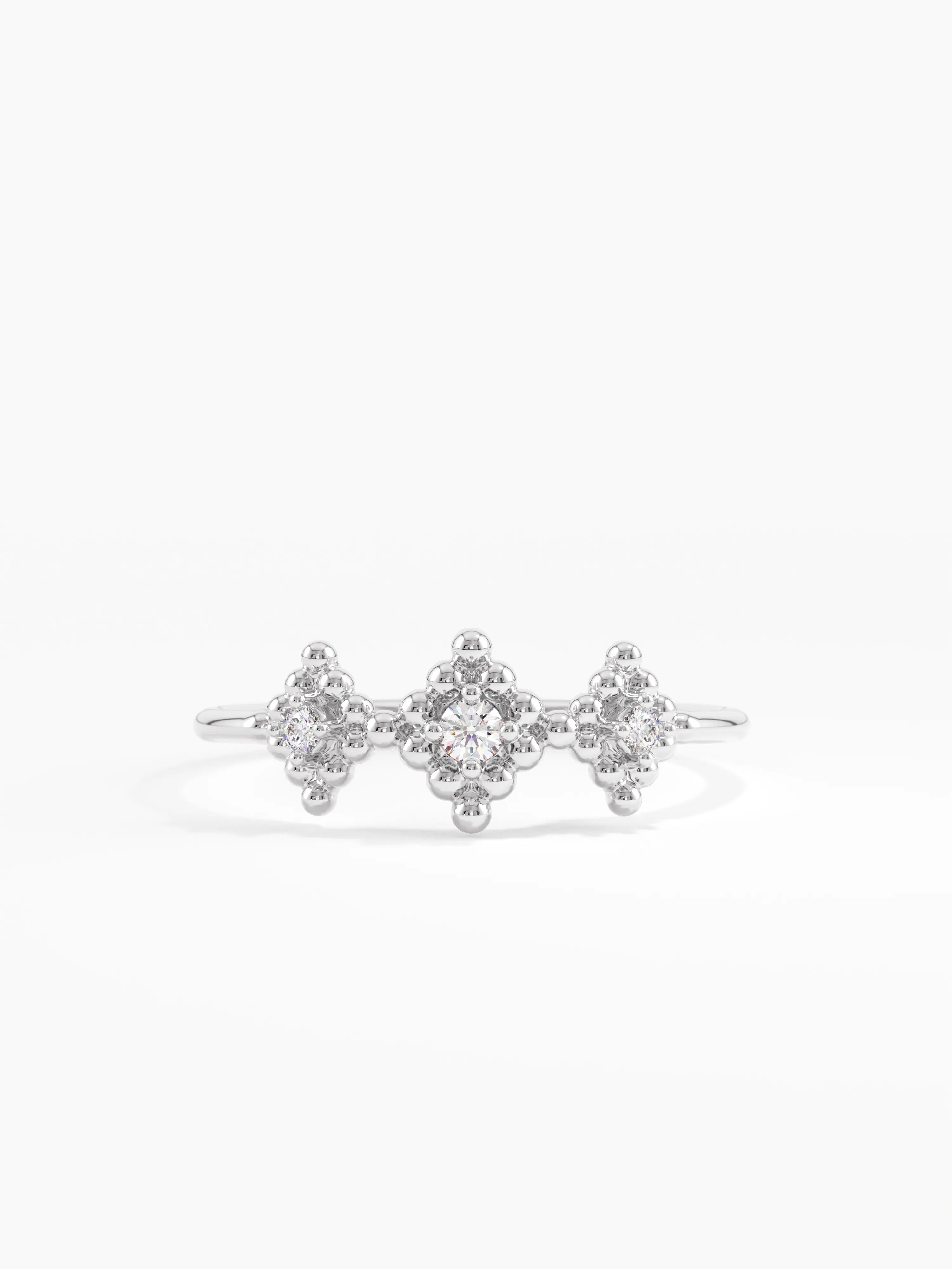 Lab Diamond Trio Ring, solid gold ring, view 7 | DiaFifth