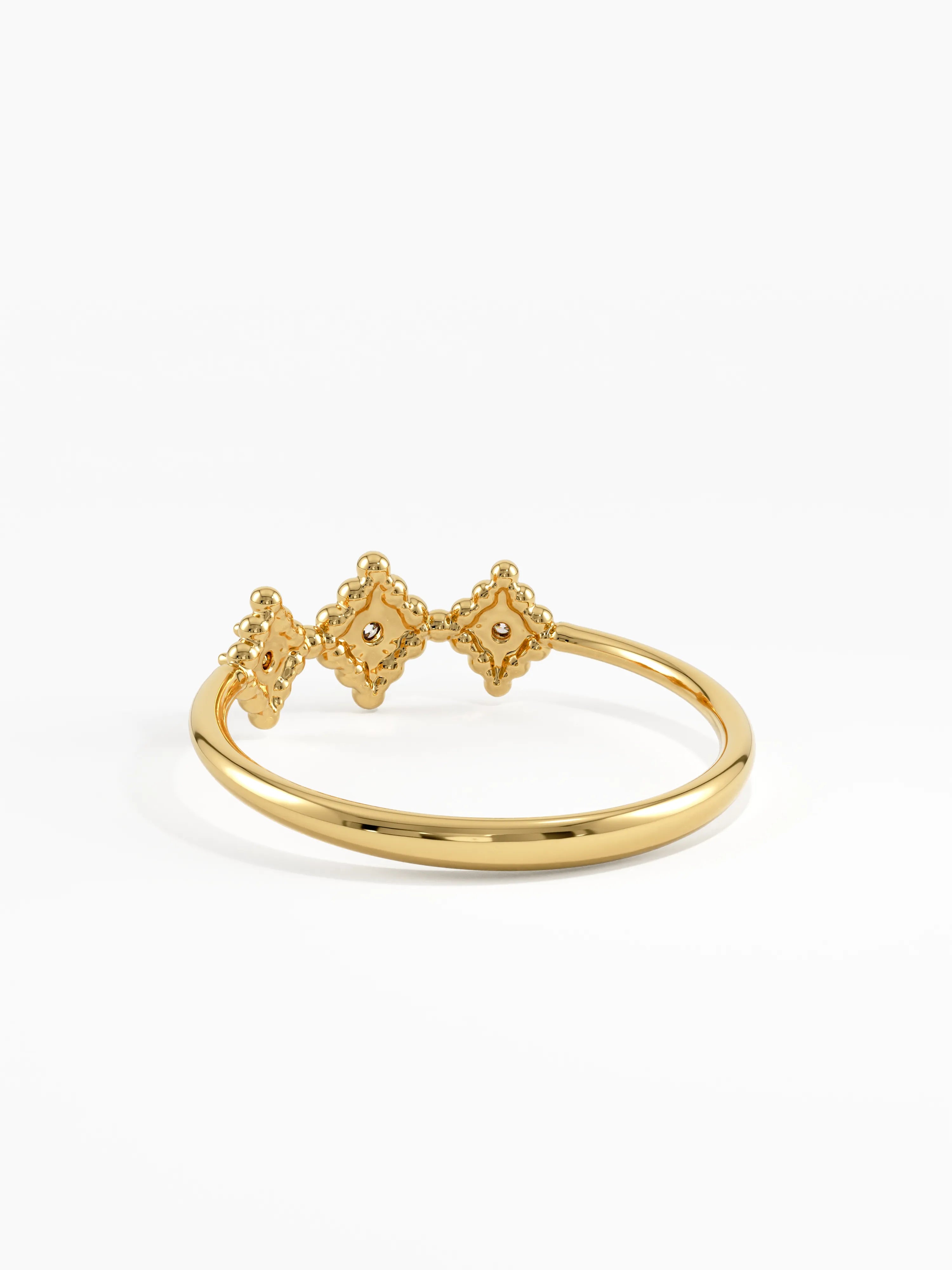 Lab Diamond Trio Ring, solid gold ring, view 4 | DiaFifth