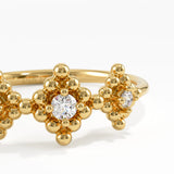 Lab Diamond Trio Ring, solid gold ring, view 2 | DiaFifth