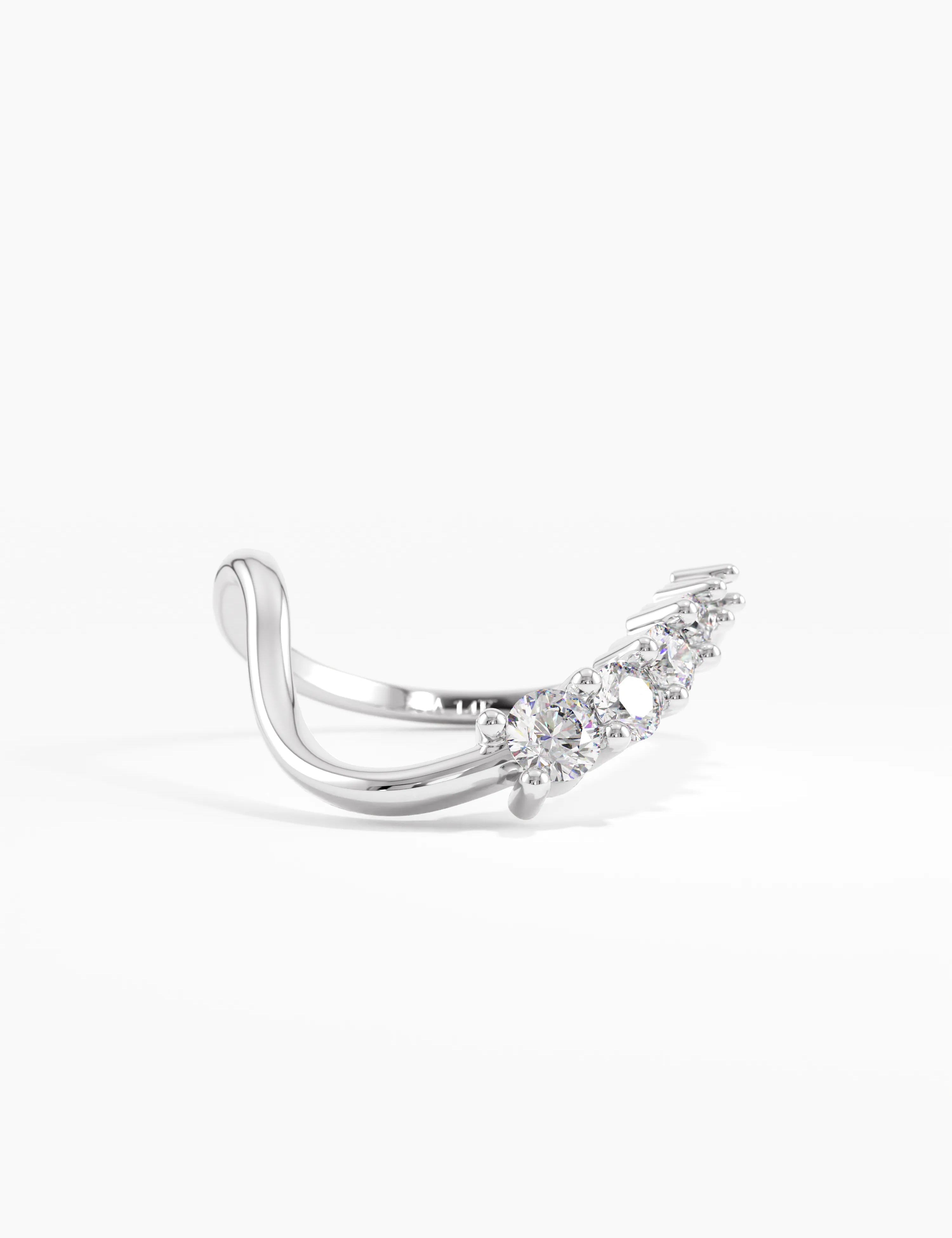 Deep Curve Wedding Ring, solid gold ring, view 7 | DiaFifth