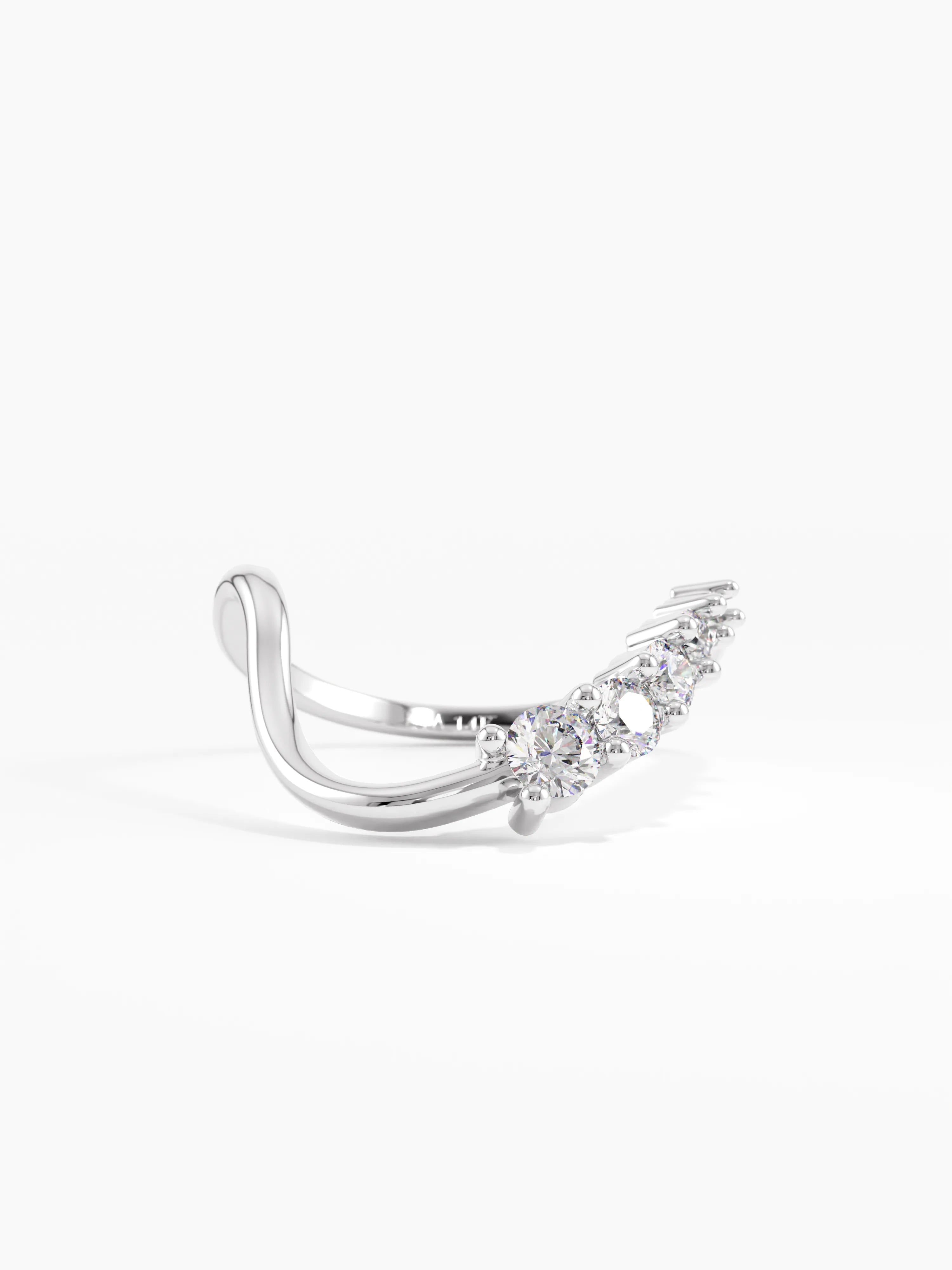 Deep Curve Wedding Ring, solid gold ring, view 7 | DiaFifth