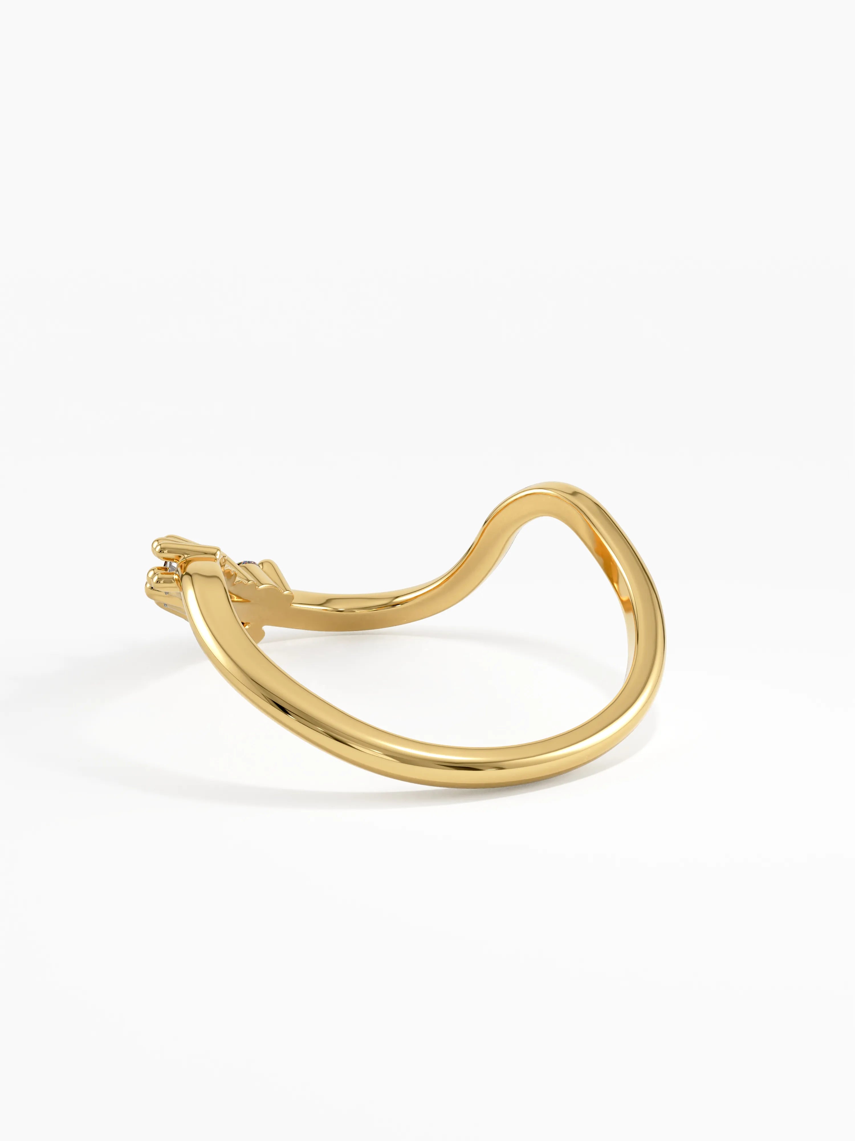 Deep Curve Wedding Ring, solid gold ring, view 4 | DiaFifth