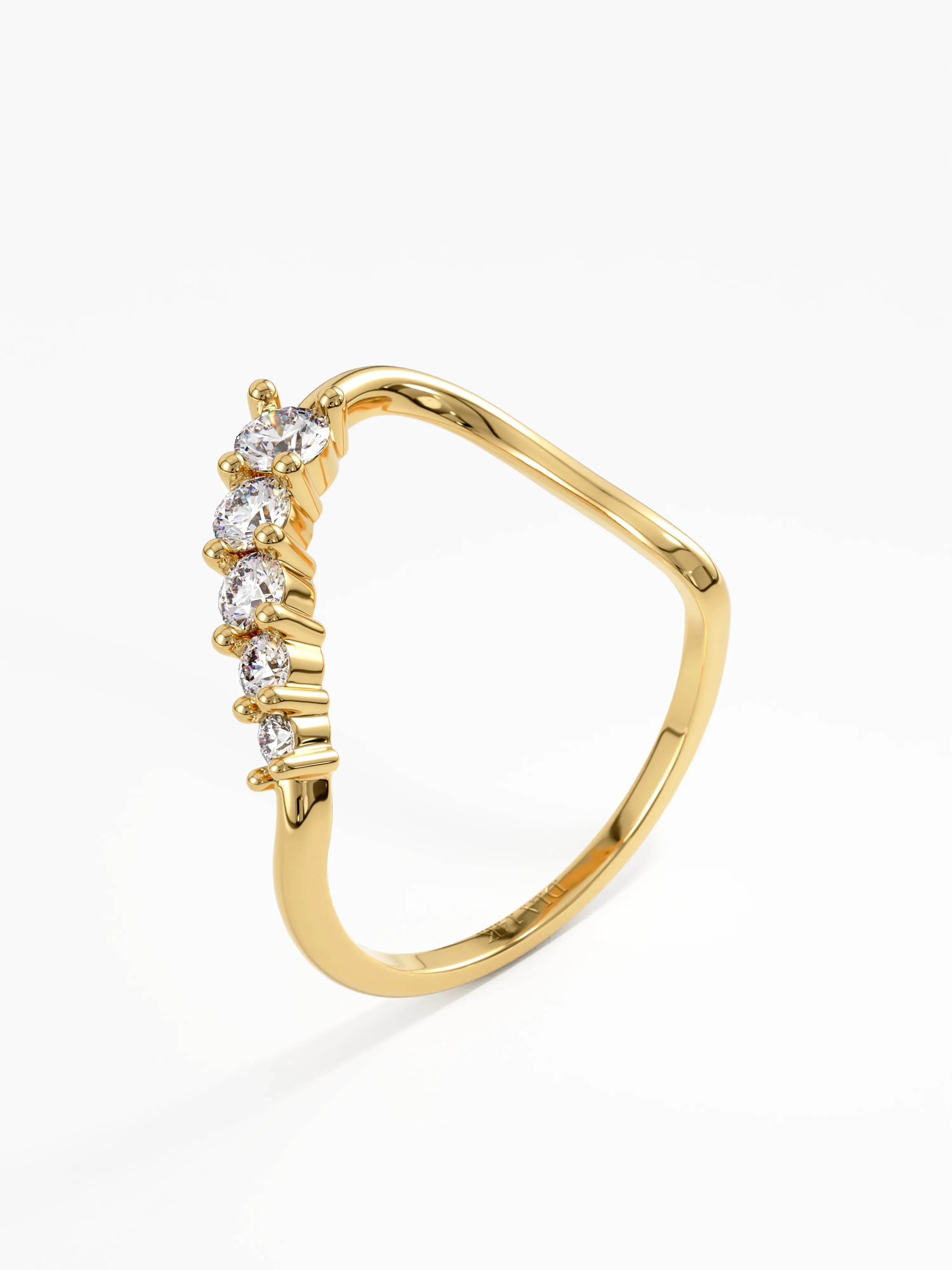 Deep Curve Wedding Ring, solid gold ring, view 5 | DiaFifth