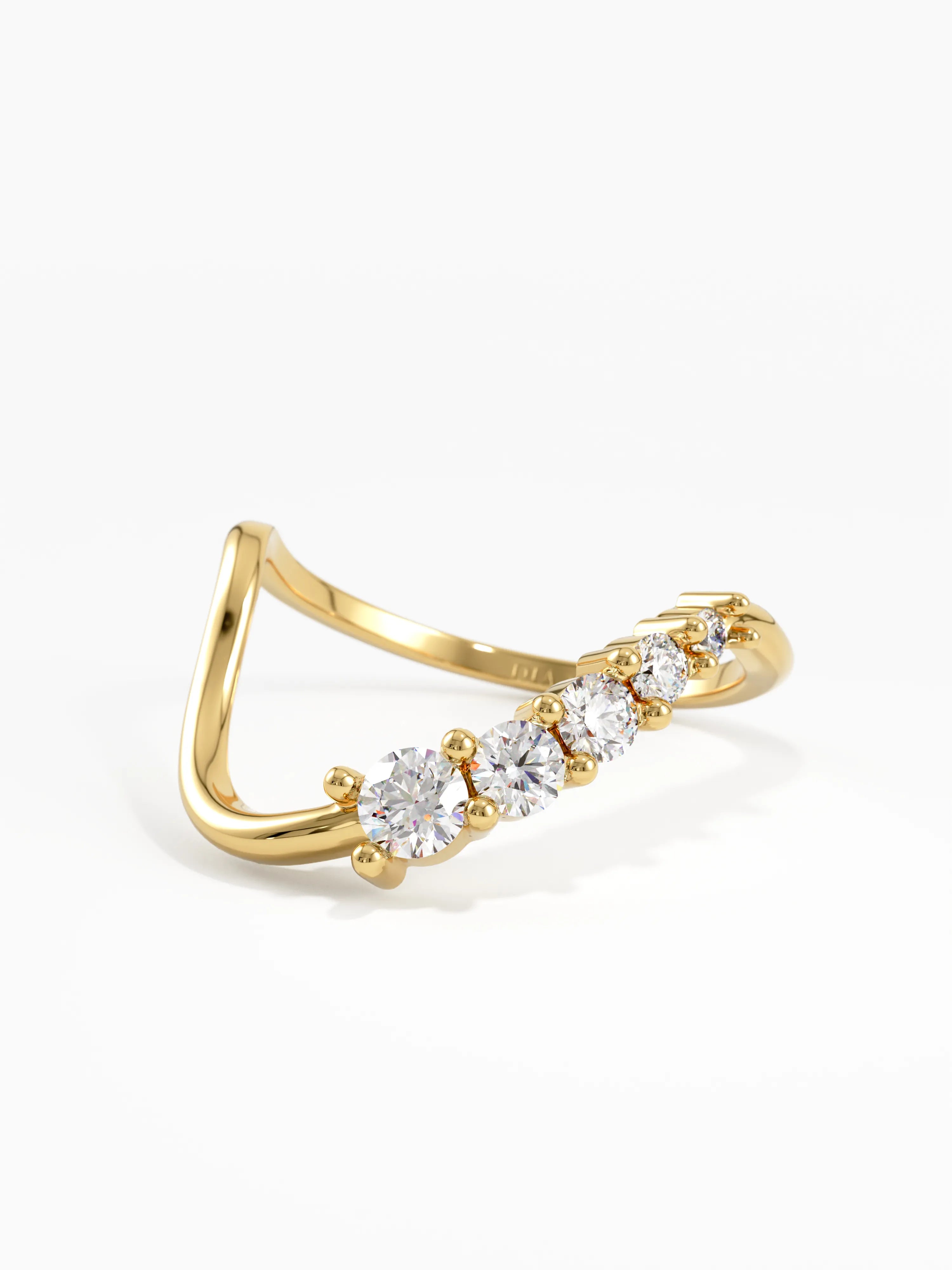 Deep Curve Wedding Ring, solid gold ring, view 8 | DiaFifth