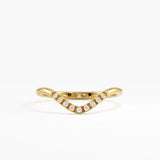 Dainty Curve Ring, solid gold ring | DiaFifth