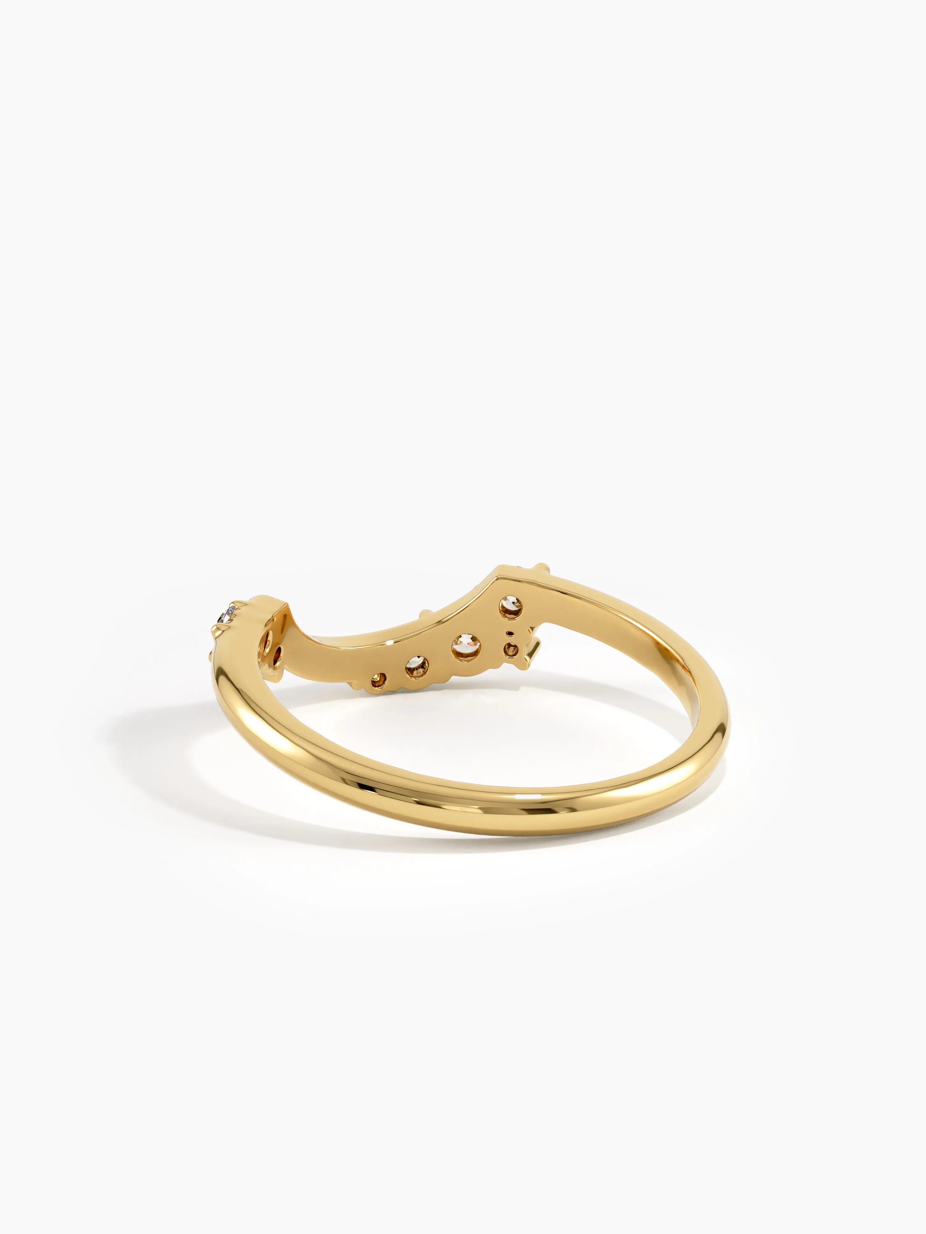 Cluster Curve Ring, solid gold ring, view 8 | DiaFifth