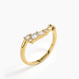 Cluster Curve Ring, solid gold ring, view 4 | DiaFifth