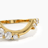 Cluster Curve Ring, solid gold ring, view 2 | DiaFifth