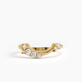 Cluster Curve Ring, solid gold ring | DiaFifth