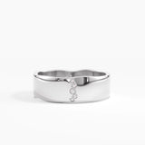 Lab Diamond Wavy Wedding Band, solid gold ring, view 7 | DiaFifth