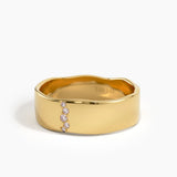 Lab Diamond Wavy Wedding Band, solid gold ring, view 4 | DiaFifth