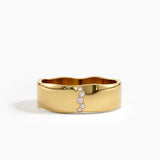 Lab Diamond Wavy Wedding Band, solid gold ring | DiaFifth