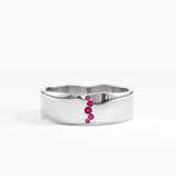 Lab Ruby Wavy Wedding Band, solid gold ring, view 7 | DiaFifth