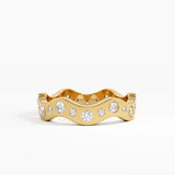 Eternity Wave Wedding Band, solid gold ring | DiaFifth