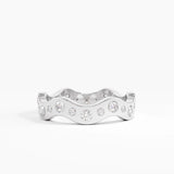 Eternity Wave Wedding Band, solid gold ring, view 7 | DiaFifth