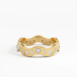 Eternity Wave Wedding Band, solid gold ring, view 4 | DiaFifth