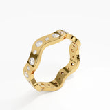 Eternity Wave Wedding Band, solid gold ring, view 5 | DiaFifth