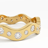 Eternity Wave Wedding Band, solid gold ring, view 2 | DiaFifth