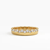 Side Pave Wedding Band, solid gold ring | DiaFifth