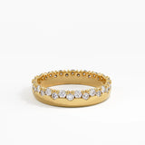 Side Pave Wedding Band, solid gold ring, view 8 | DiaFifth