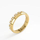 Side Pave Wedding Band, solid gold ring, view 5 | DiaFifth