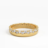 Side Pave Wedding Band, solid gold ring, view 4 | DiaFifth