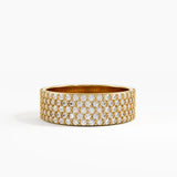 Pave Cigar Wedding Ring, solid gold ring | DiaFifth
