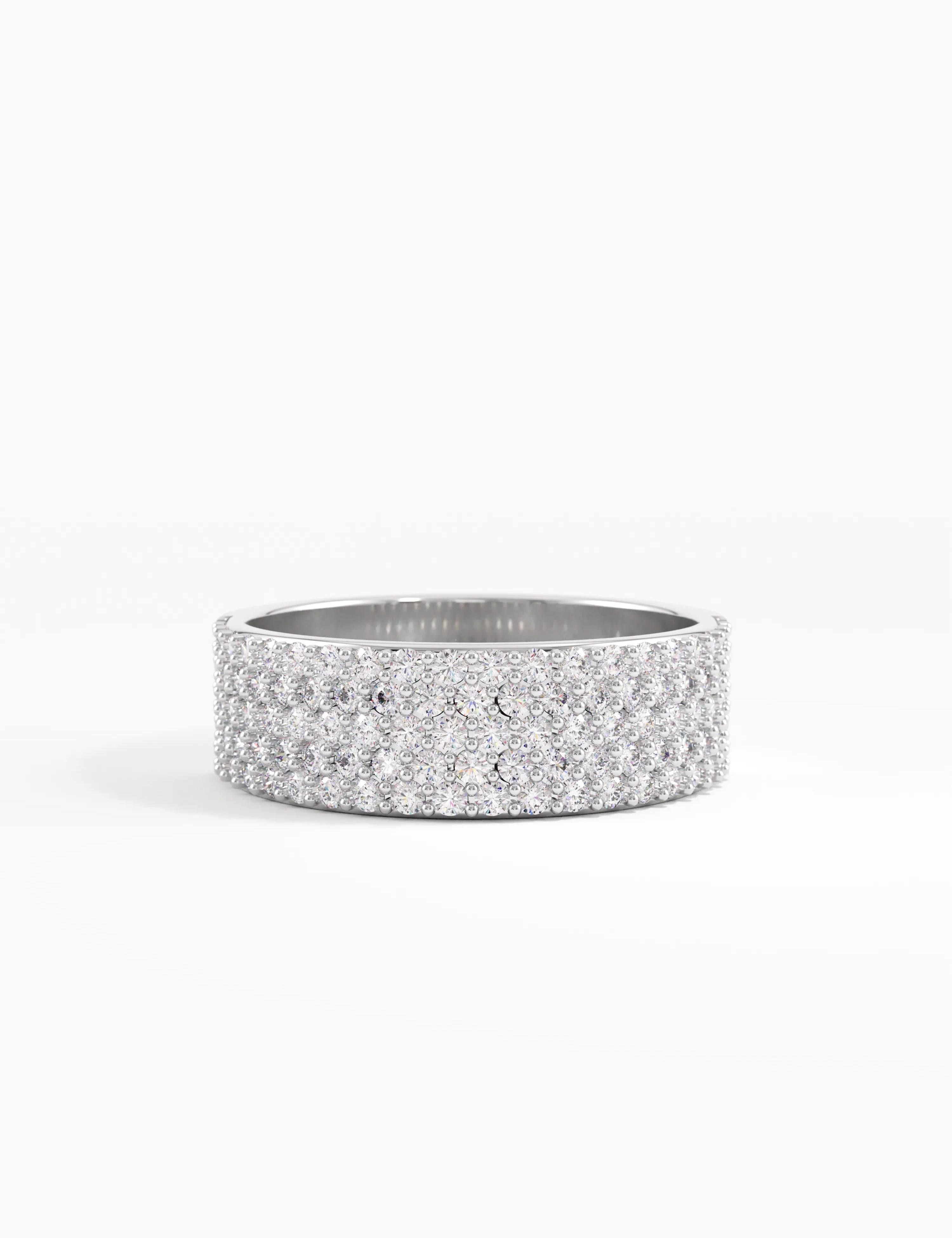 Pave Cigar Wedding Ring, solid gold ring, view 7 | DiaFifth