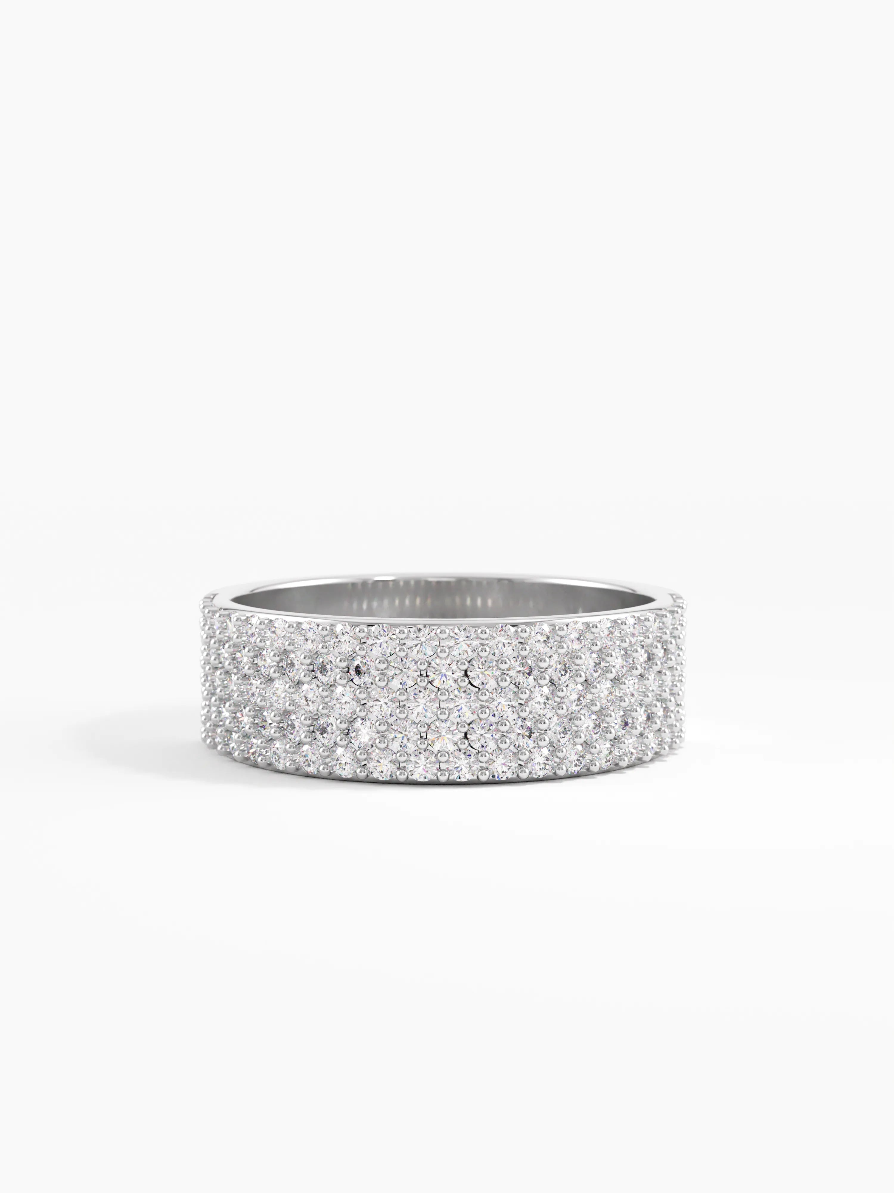 Pave Cigar Wedding Ring, solid gold ring, view 7 | DiaFifth