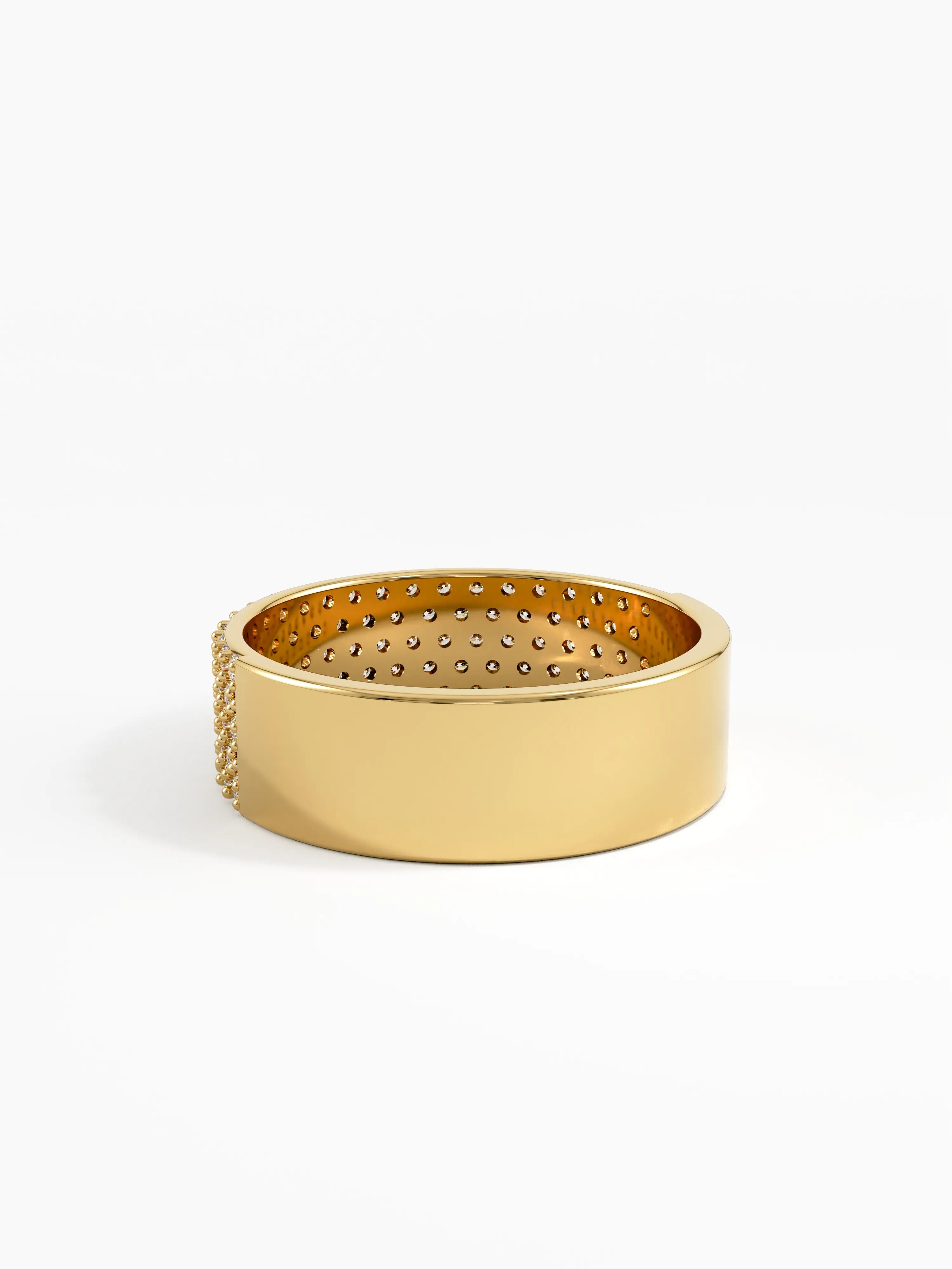 Pave Cigar Wedding Ring, solid gold ring, view 4 | DiaFifth