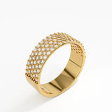 Pave Cigar Wedding Ring, solid gold ring, view 5 | DiaFifth