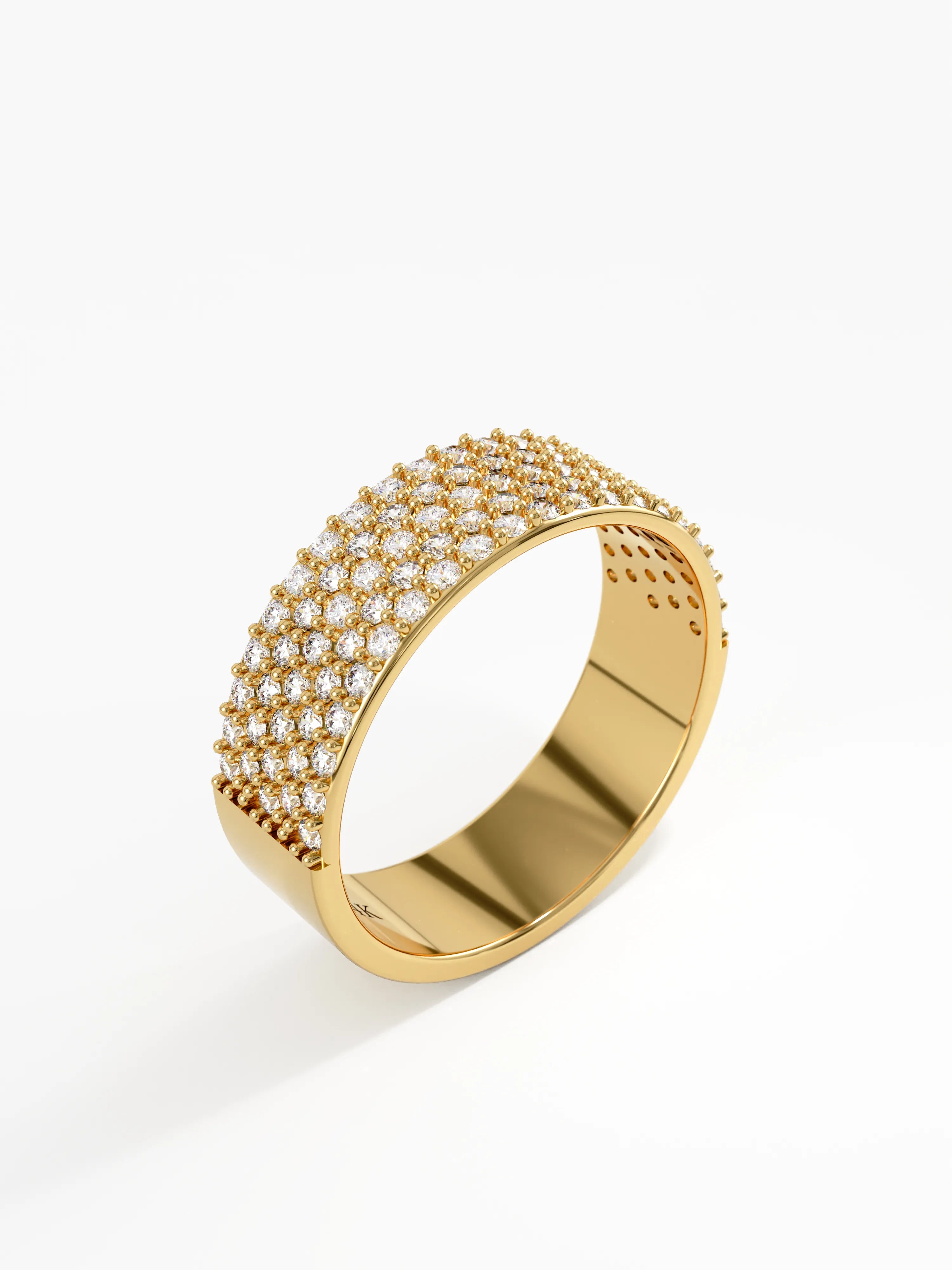 Pave Cigar Wedding Ring, solid gold ring, view 5 | DiaFifth
