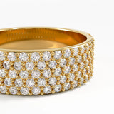 Pave Cigar Wedding Ring, solid gold ring, view 2 | DiaFifth