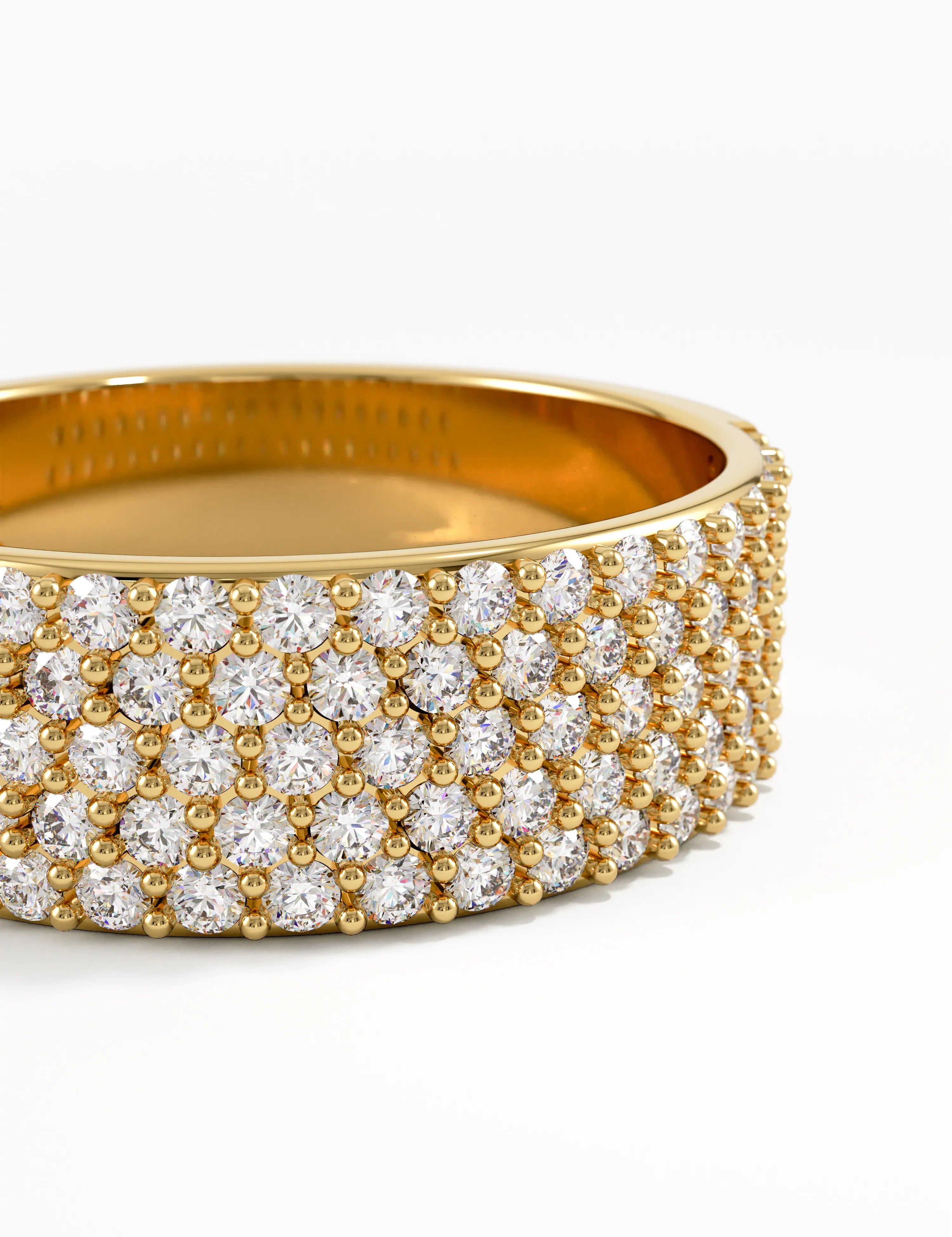 Pave Cigar Wedding Ring, solid gold ring, view 2 | DiaFifth