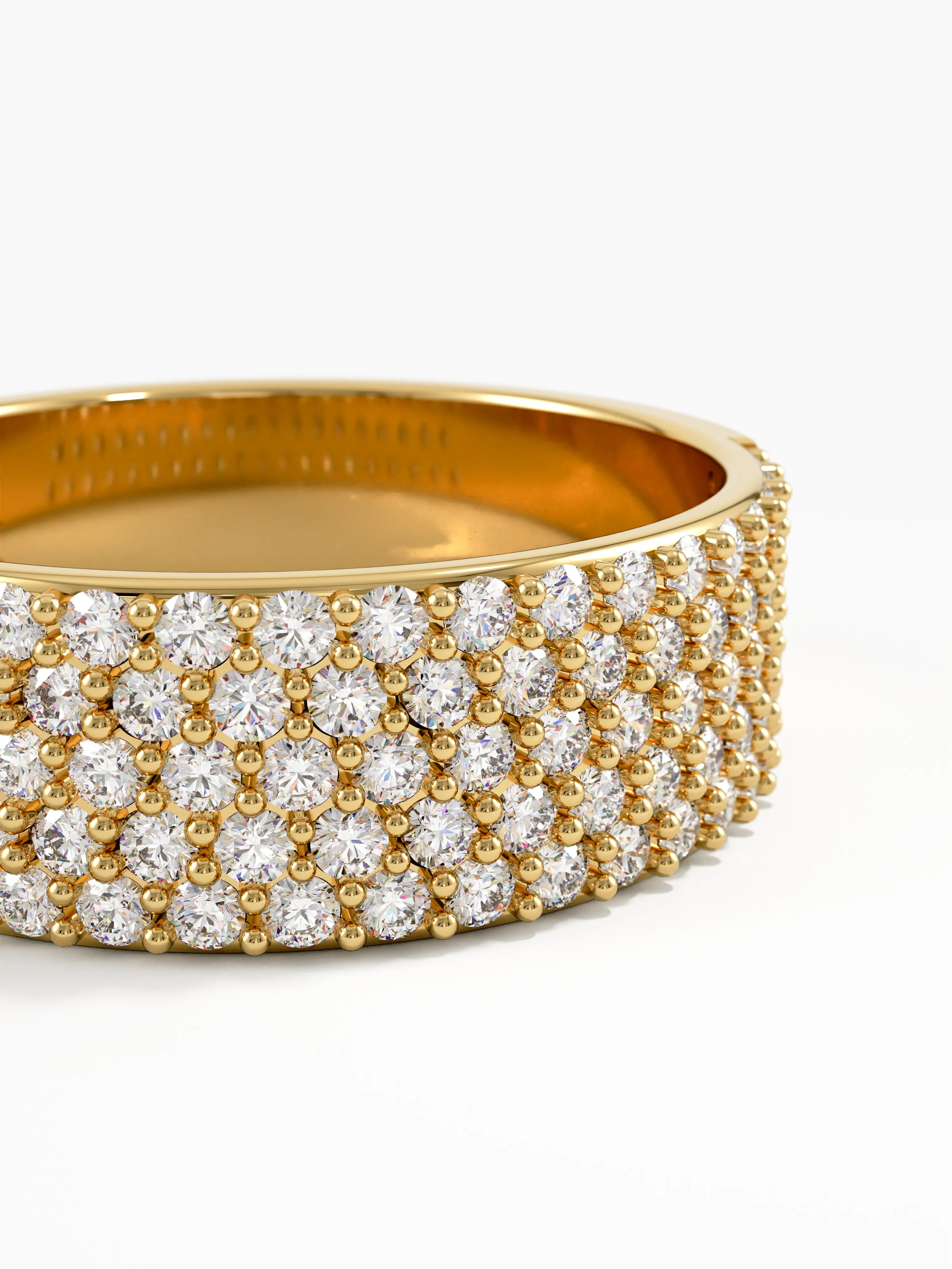 Pave Cigar Wedding Ring, solid gold ring, view 2 | DiaFifth
