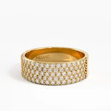 Pave Cigar Wedding Ring, solid gold ring, view 8 | DiaFifth