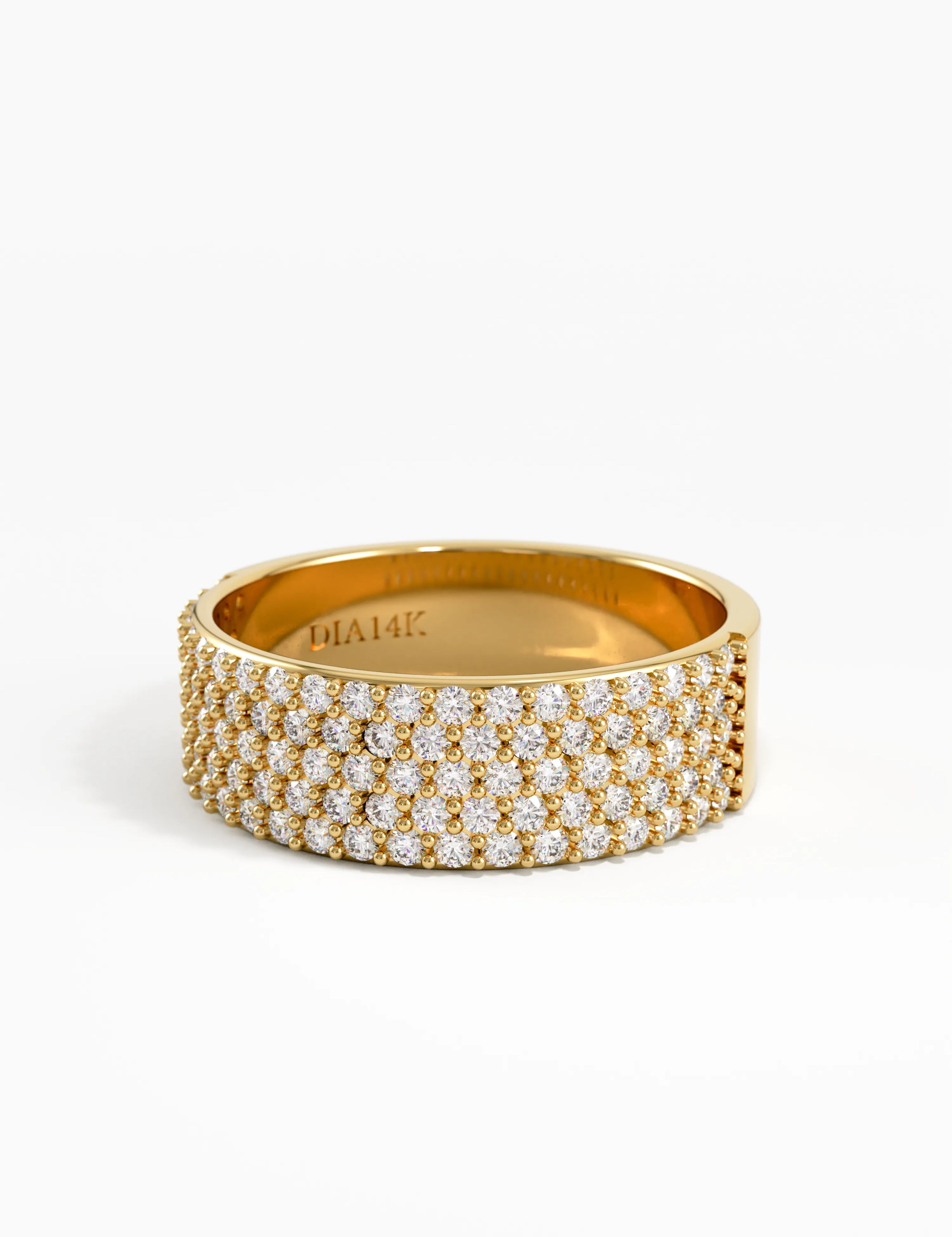 Pave Cigar Wedding Ring, solid gold ring, view 8 | DiaFifth