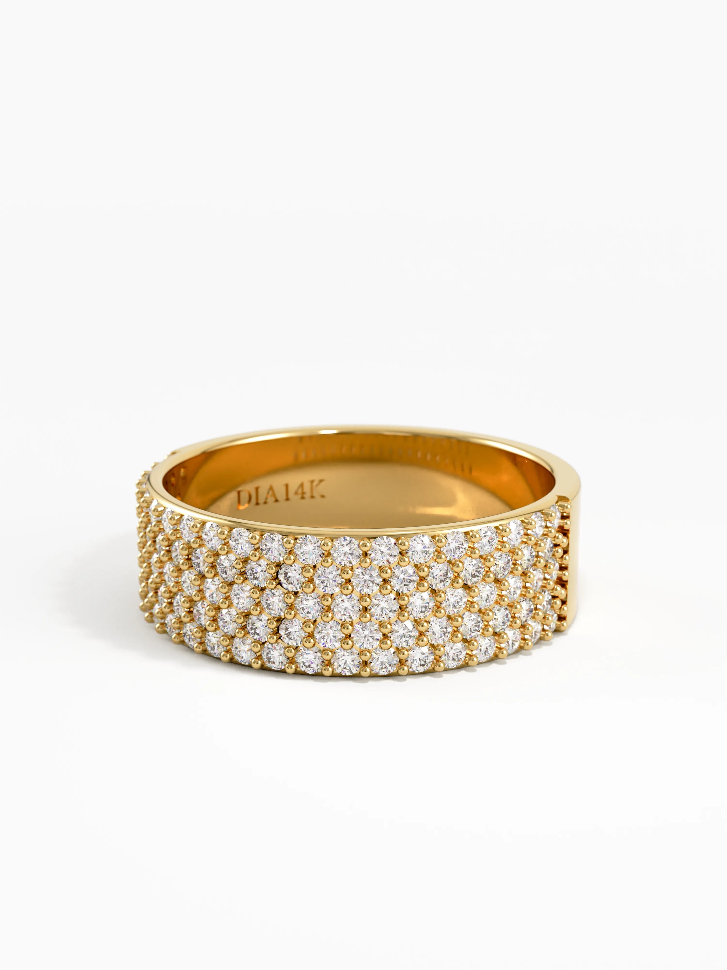 Pave Cigar Wedding Ring, solid gold ring, view 8 | DiaFifth