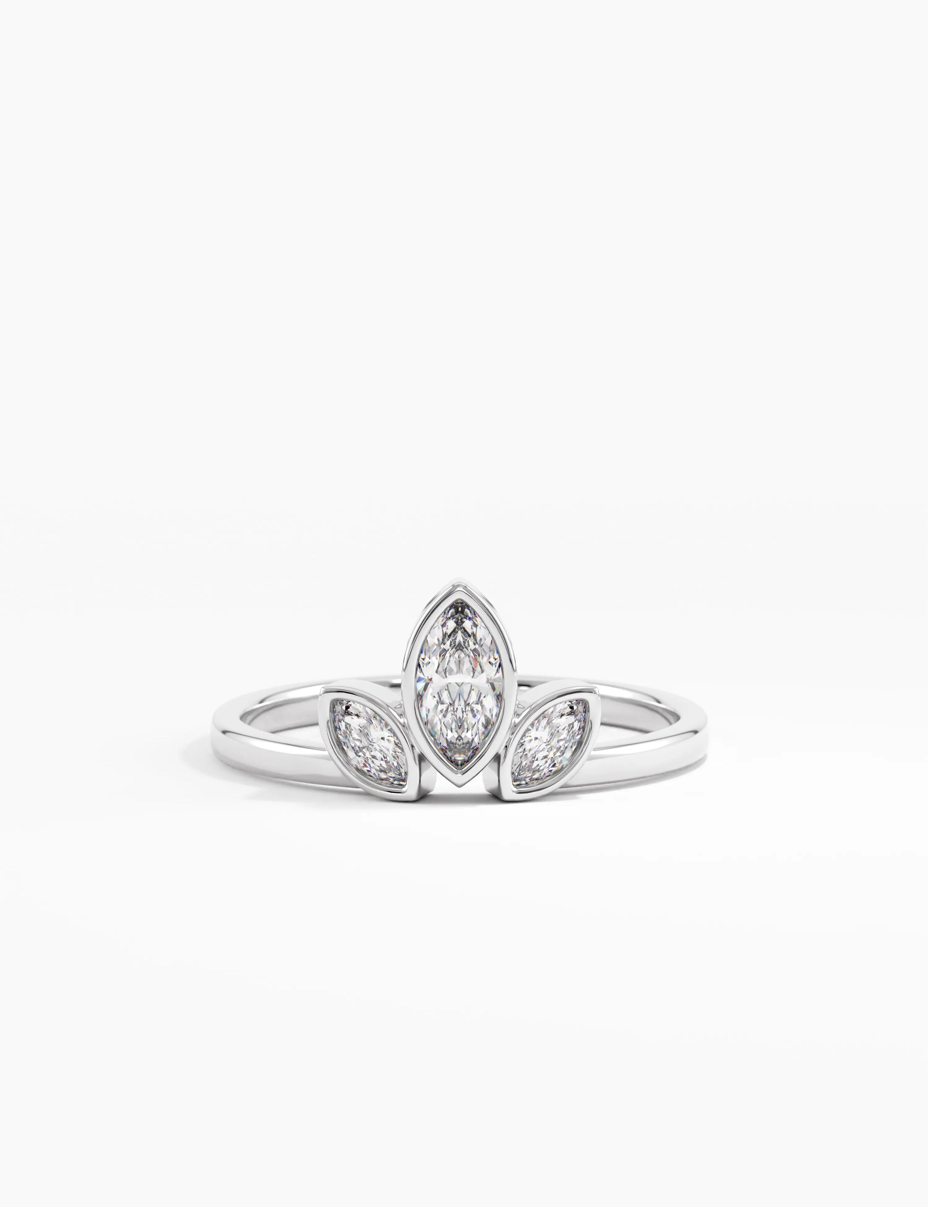 Bezel Marquise Statement Ring, solid gold ring, view 7 | DiaFifth