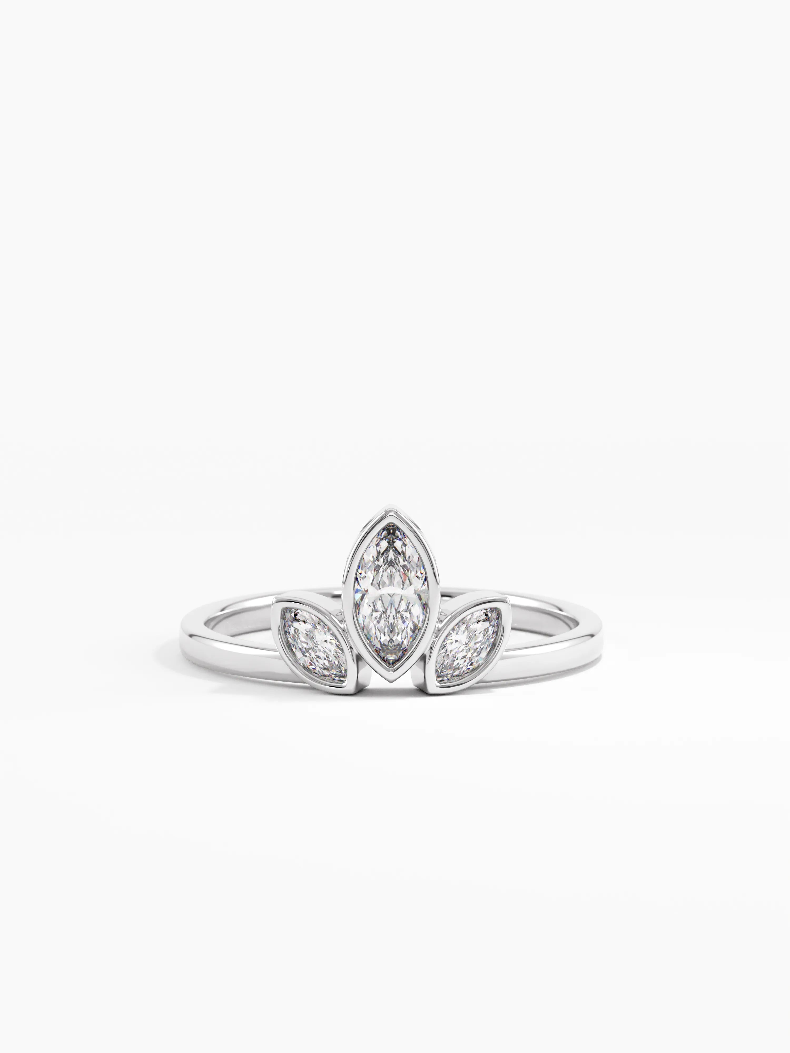 Bezel Marquise Statement Ring, solid gold ring, view 7 | DiaFifth