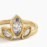 Bezel Marquise Statement Ring, solid gold ring, view 2 | DiaFifth