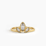 Bezel Marquise Statement Ring, solid gold ring | DiaFifth