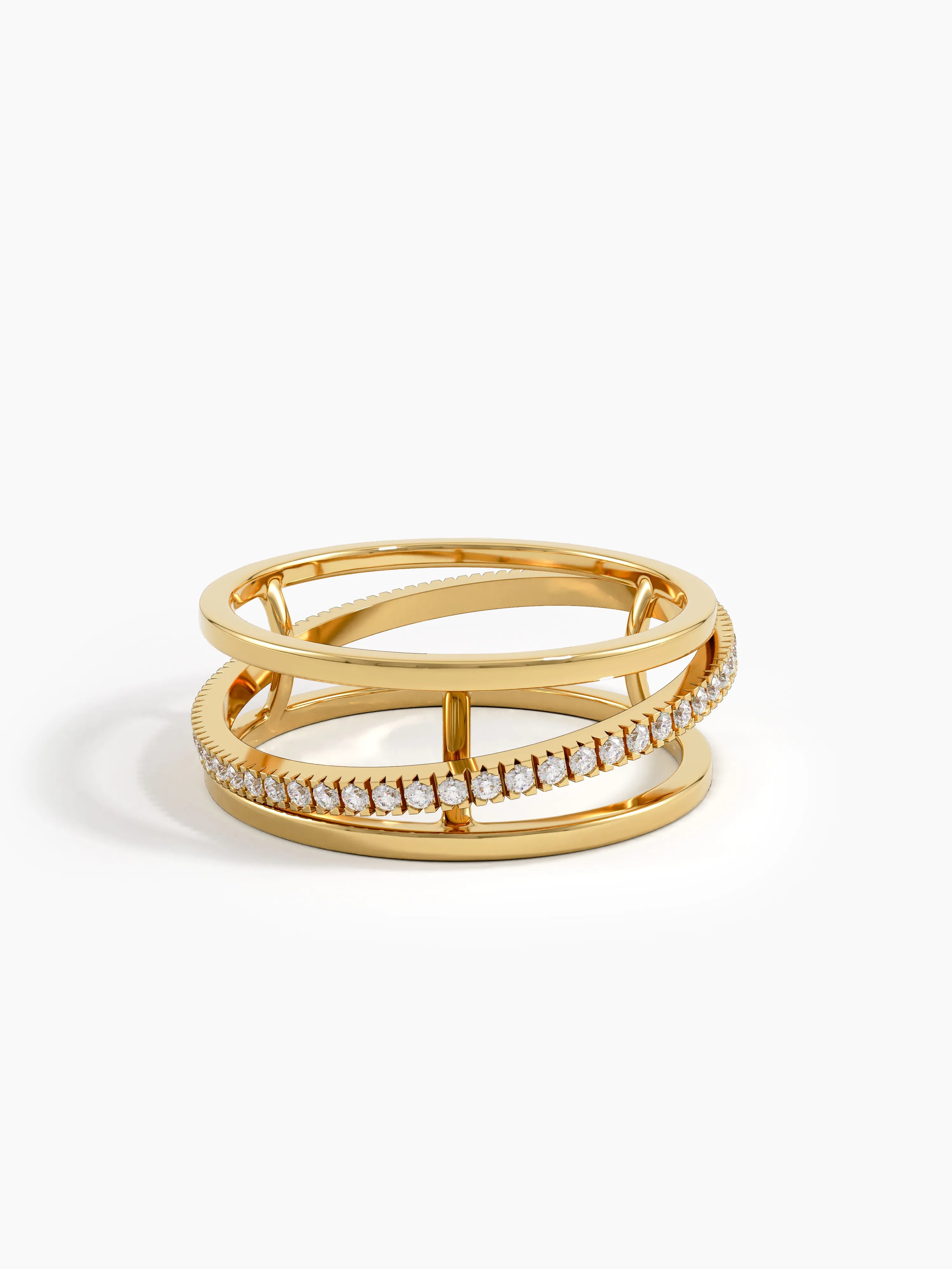 Pave Fidget Ring, solid gold ring, view 4 | DiaFifth