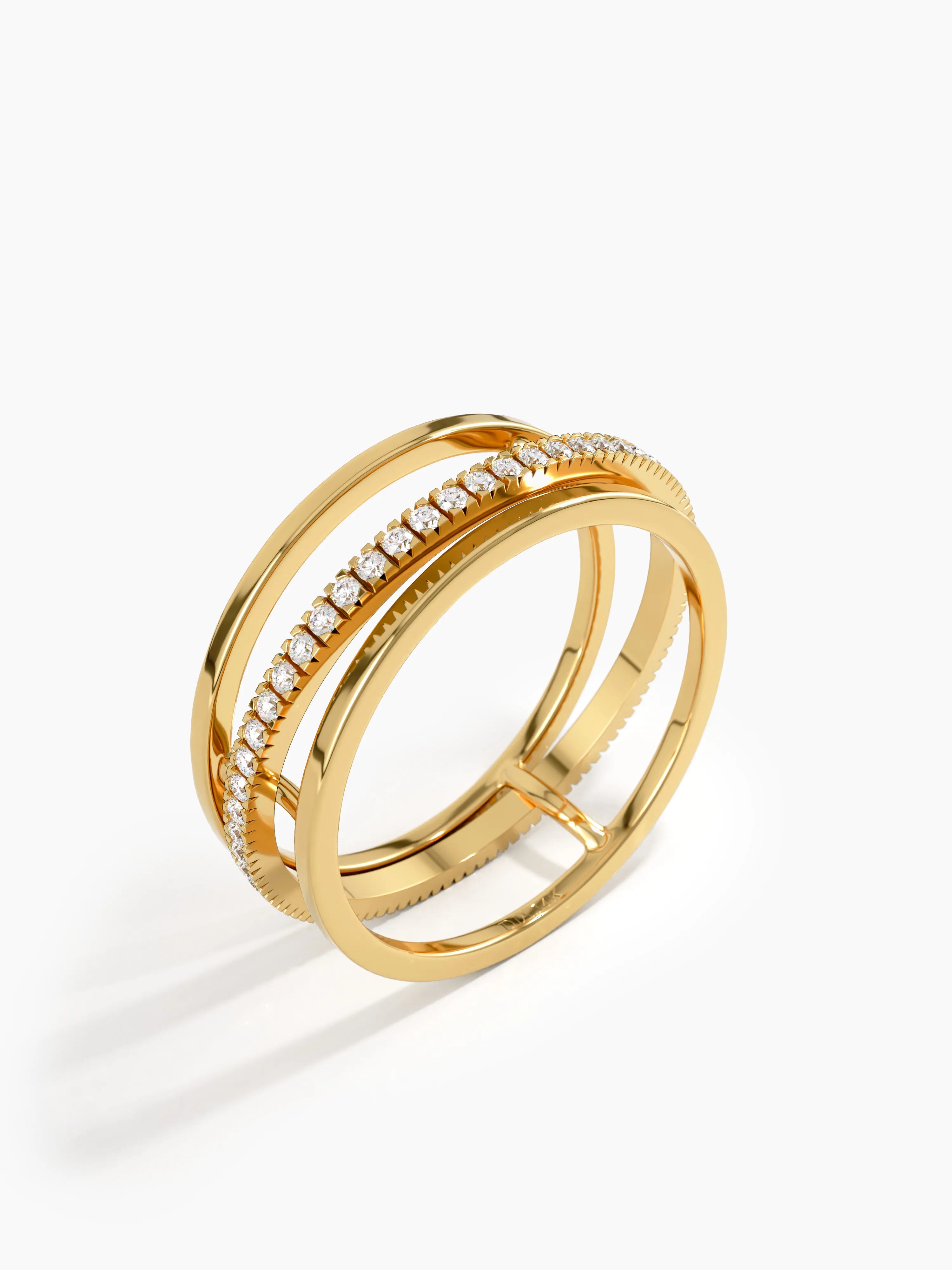 Pave Fidget Ring, solid gold ring, view 5 | DiaFifth