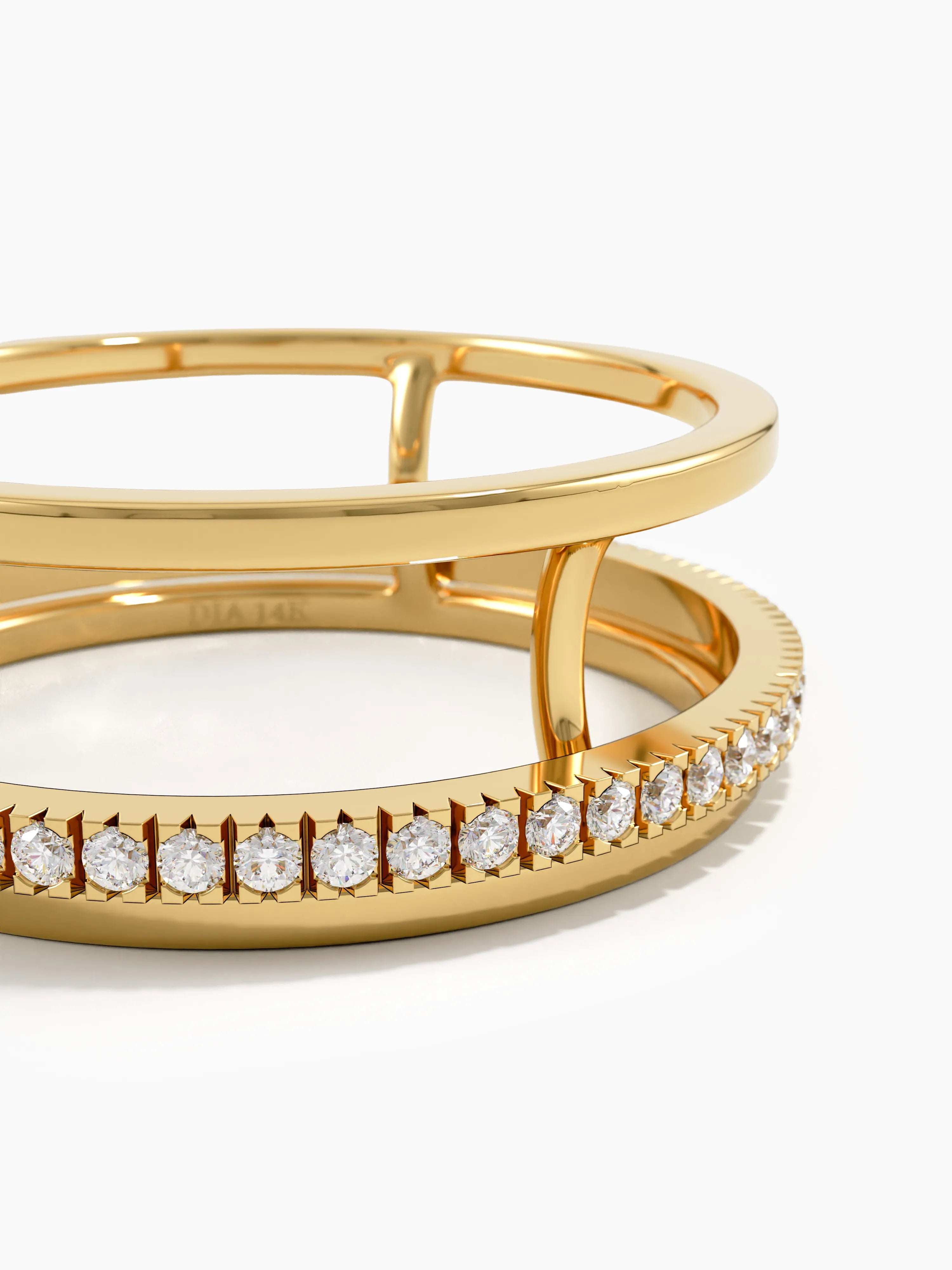 Pave Fidget Ring, solid gold ring, view 2 | DiaFifth